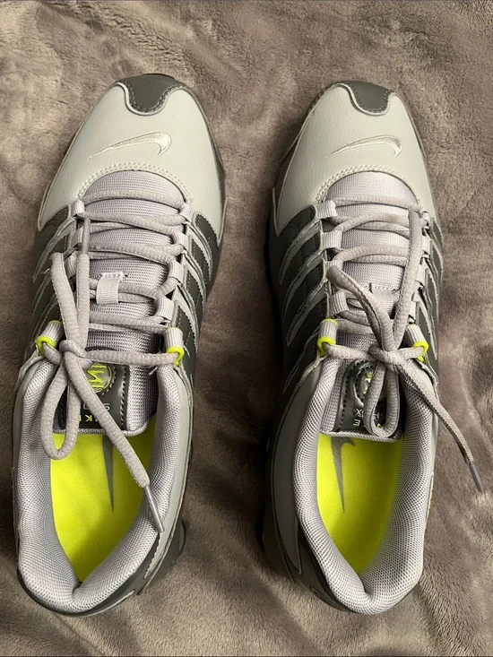 Nike Shox NZ Gray and Neon Yellow Running Shoes