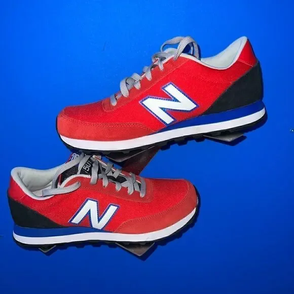New Balance 501 RUNNING SHOE Mens ML501HXB Red Black Lace Up Low Top Size 8