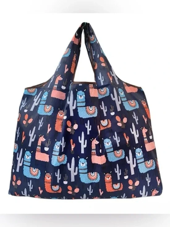 Camel/Cactus/Alpaca Foldable Tote Bag - Reusable Grocery Bag