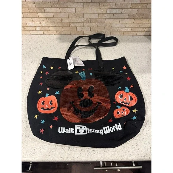 Disney Halloween Mickey Mouse Canvas‎ Tote Bag NWT
