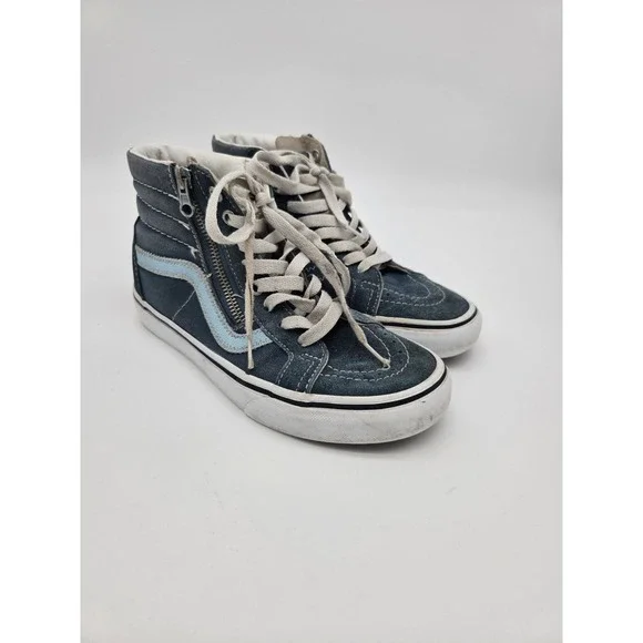 Vans Sk8-Hi Reissue Blue Denim Sneakers Unisex Fit Men's 4 Women's 5.5