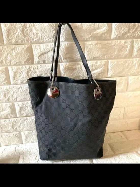 Gucci Black Monogram Tote Bag