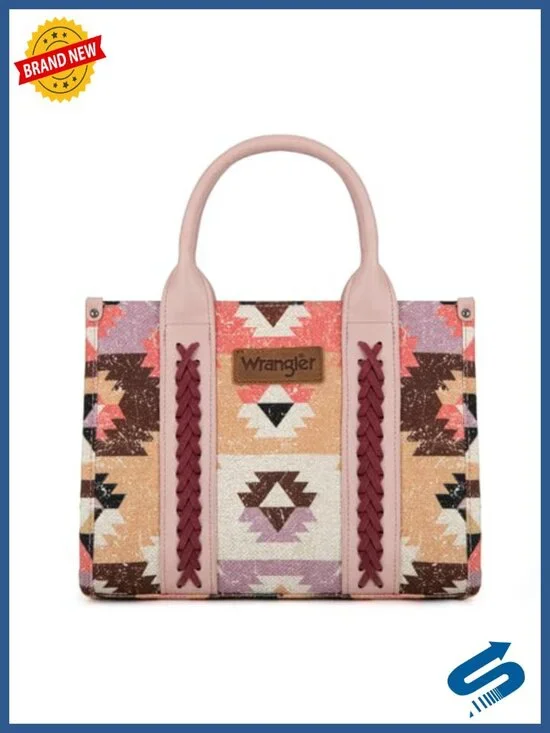 Boho Aztec Top Handle Tote Bag with Adjustable Crossbody Strap
