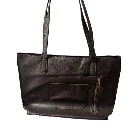 Montana West Brown Faux Leather Tote Bag Tassel‎ Zipper Pocket