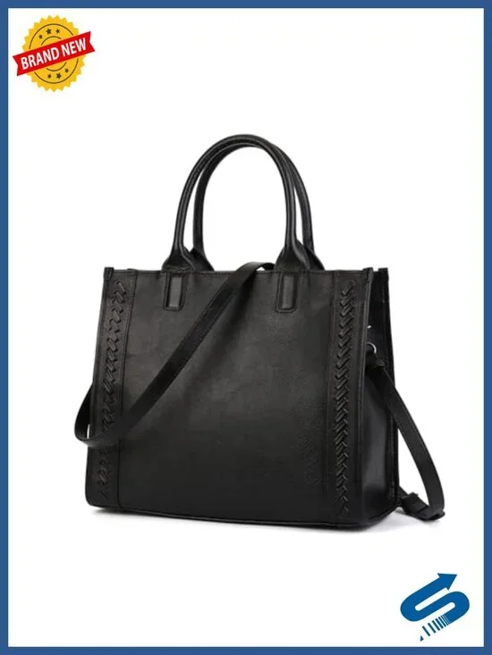 Genuine Leather Work Tote Bag Top Handle Crossbody Purse Travel Handbag
