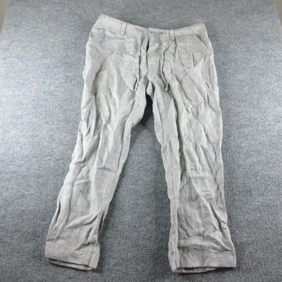 Murano Pants Mens 38x30 Gray Baird Mcnutt Linen Straight Chino Summer Casual