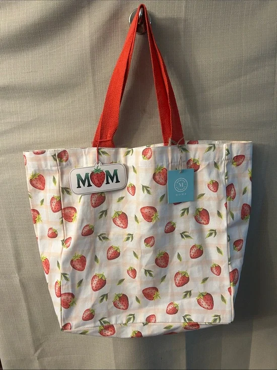 Martha Stewart Canvas Tote Bag Strawberries