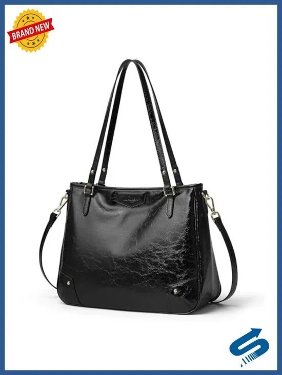 Large Tote Bag for Women PU Leather Shoulder Satchel with Detachable Crossbody