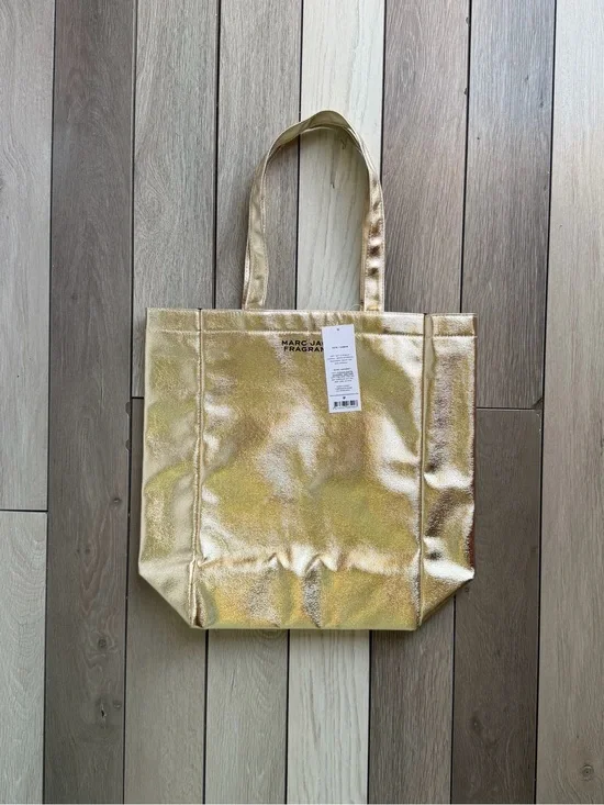 Marc Jacobs Fragrances Gold Metallic Tote Bag
