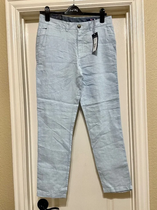 Vineyard Vines Linen Blue Breaker Pants 30 X 30