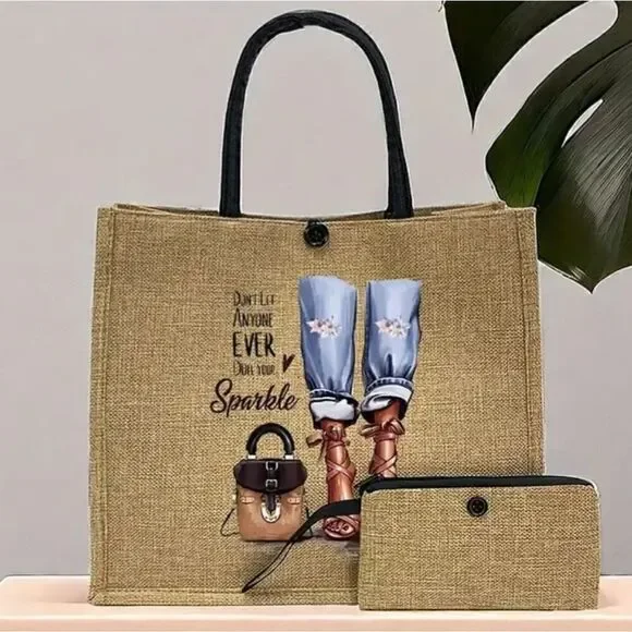 Novelty Burlap Tote