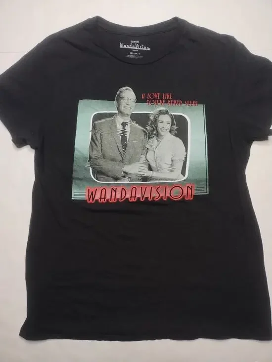 Wanda Vision Black Graphic T-Shirt Adult Size Medium Marvel Studios
