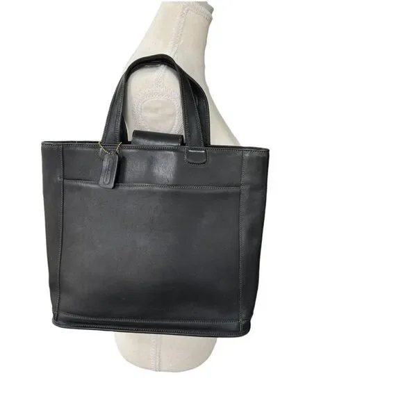 Coach Vintage Large 9314 Shoulder Tote Bag Black Leather