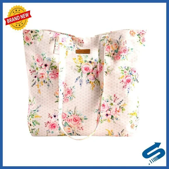 Cotton Canvas Tote Bag Reusable Shoulder Bag Travel Shopping Chic Minimal