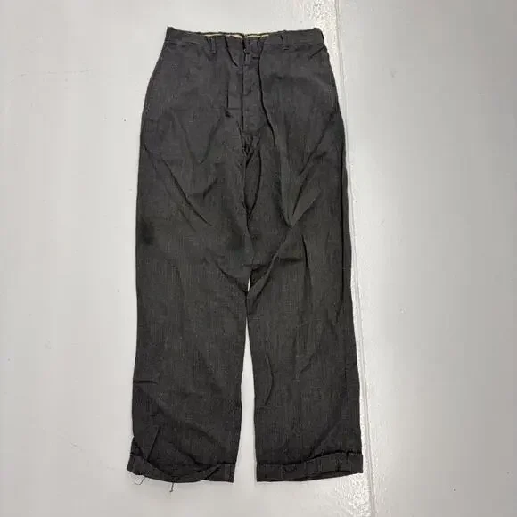 Vintage 50s Champ Black Drop Loop Wool Trousers 30x30
