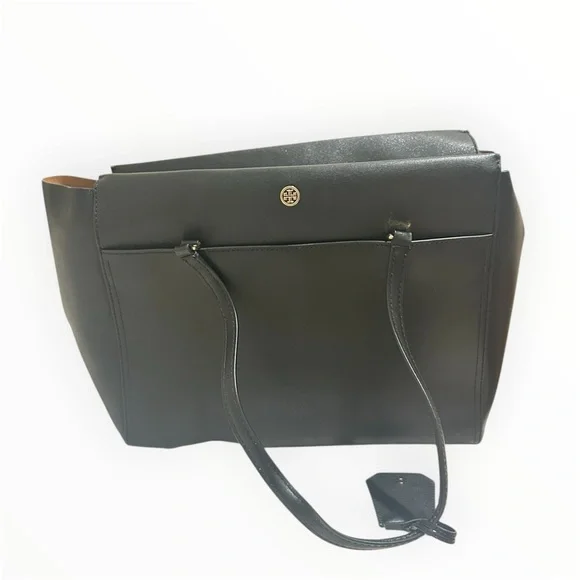 Tory Burch Black Leather Tote Bag