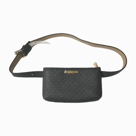 Michael Kors Women's Black Monogram Belt /Crossbody Bag Size S/M NWT