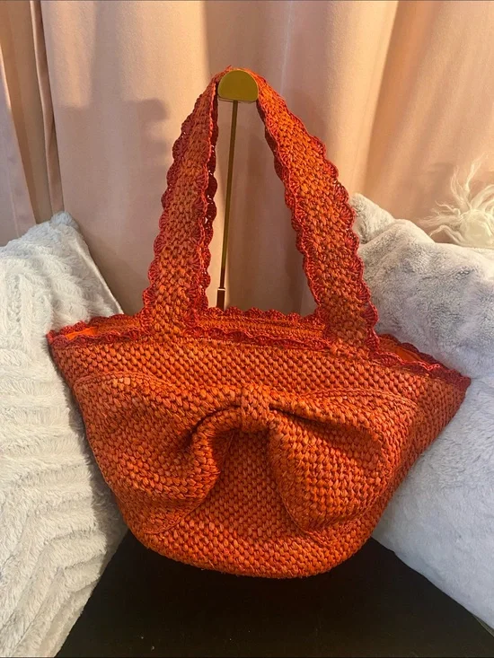 kate spade Orange Woven Bow Tote