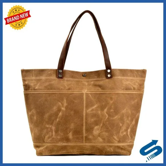 Waxed Canvas Travel Tote Bag Extra Large Carryall Shoulder Bag Durable
