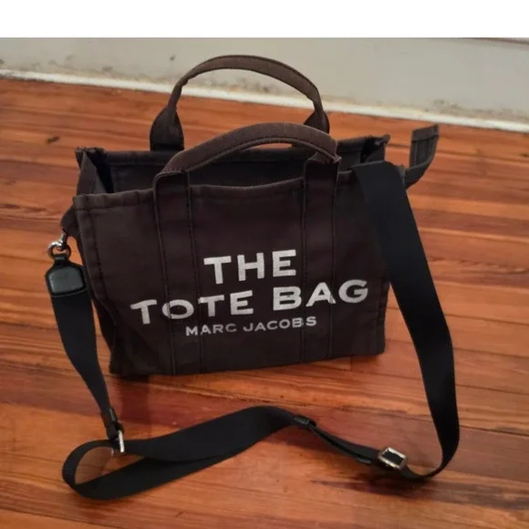 Marc Jacobs The Tote Bag Small Canvas Crossbody Handbag Dark Brown M0016493