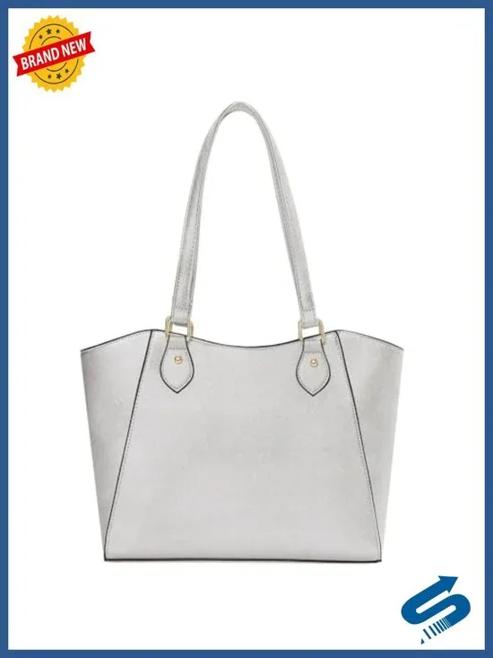 PU Leather Large Tote Bag, Shoulder Handbag with Gold Tone Hardware,