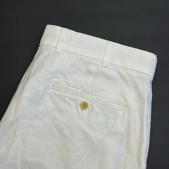 Brooks Brothers Clark Fit Chino Pants Mens 36x32 White Trousers Supima Stretch
