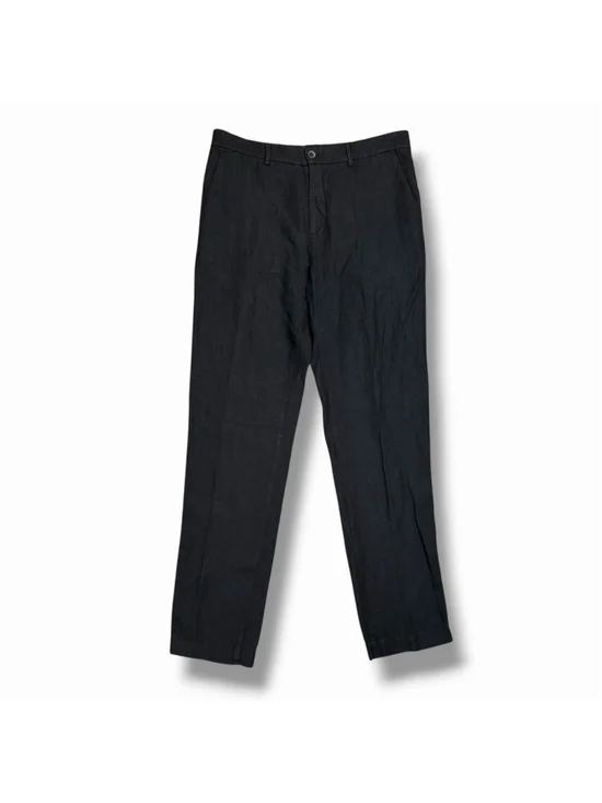 120% Lino NWT Mens Black IT50 (fits 34) Trousers Tapered Luxury Coastal Summer
