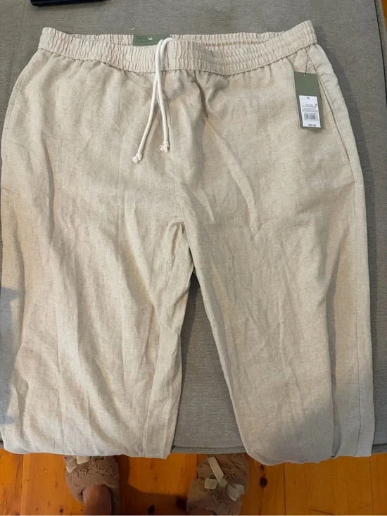 Goodfellow & Co Natural Drawstring Linen-Blend Joggers