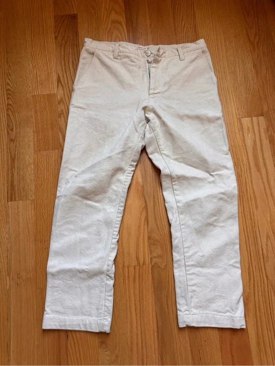 Men's Cream Casual Pants - Classic Straight Fit