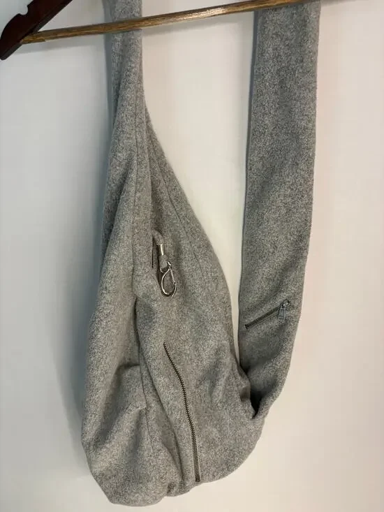 NEW J. JILL Sherpa Yoga hobo Bag Heather Gray Minimilist Capsule Wardrobe.