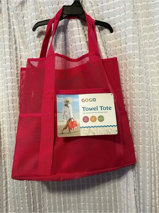 GOGO dark pink Towel Tote Bag