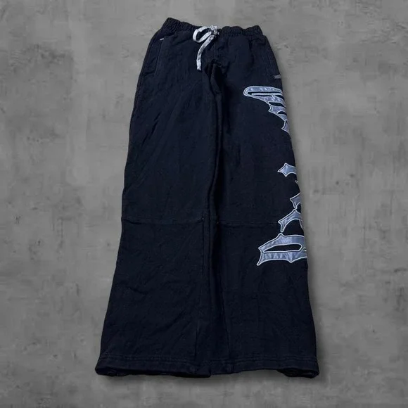 Y2K Vintage Baggy Godspeed Athleisure Black Gothic Logo Sweatpants