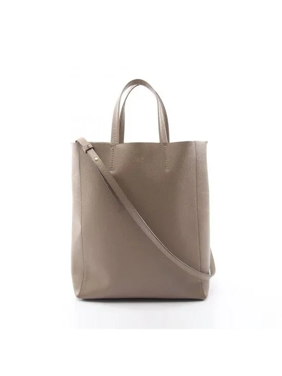 Celine Tote Vertical Small Cover 2-Way Gray Leather