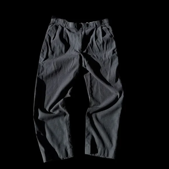 Zanella Bennett Mens Pleated Dress Pants Black Micro‎ Pattern Made in Italy