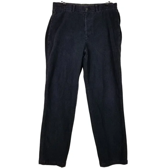Tommy Bahama Mens 36 Silk Cotton Blend Corduroy Pants Charcoal Grey Flat Front‎