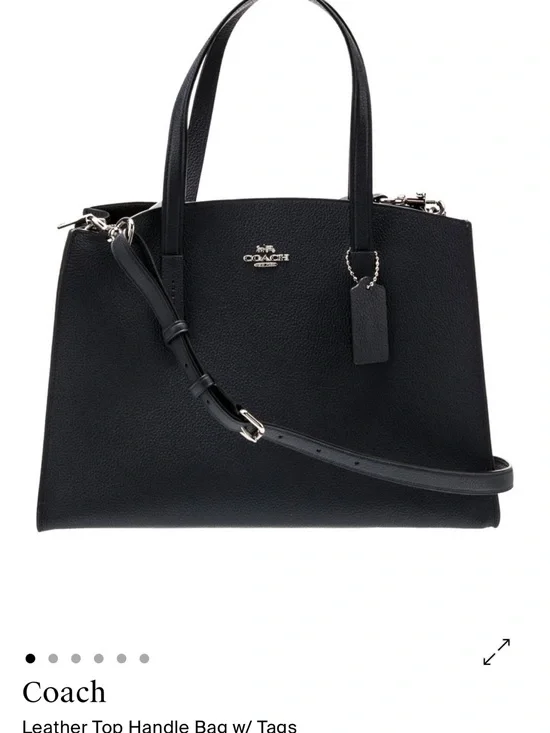 Coach Blue Pebbled Leather Top Handle Satchel Crossbody Bag CCH64490