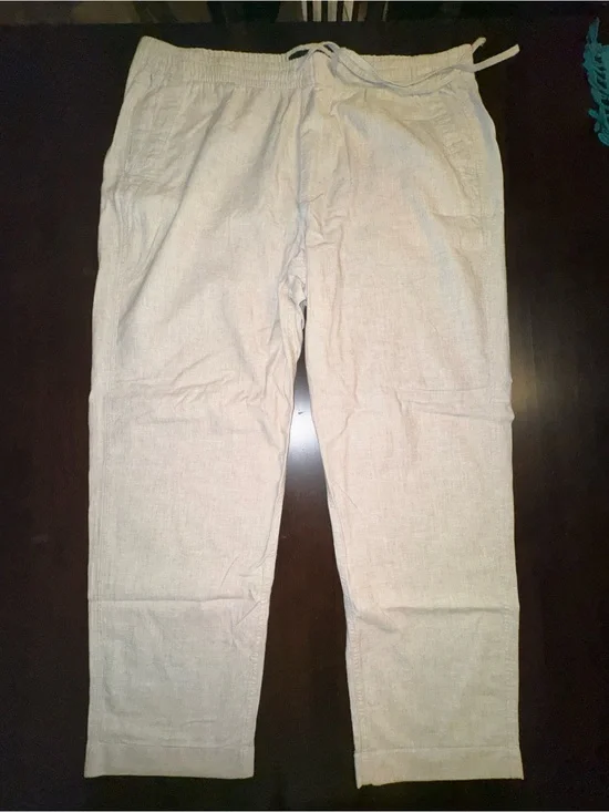 BRAND NEWAbercrombie & Fitch Men's Linen Casual Drawstring Chinos in Light Beige