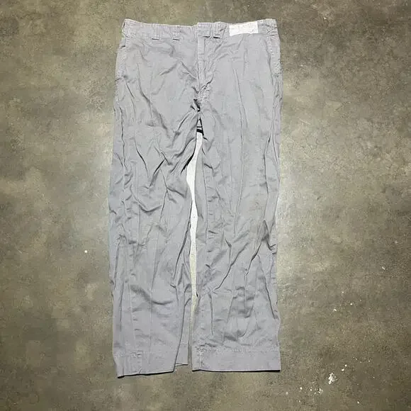Vintage 70s Grey Canvas Cotton Workwear Chinos 33x27