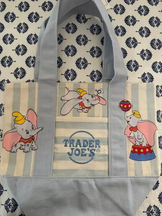 Disney Dumbo Striped Custom Made Trader Joes Mini Tote