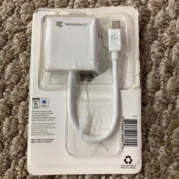 NEW Philips Mini Display Port to VGA  Monitor Adapter for Windows7and up and Mac