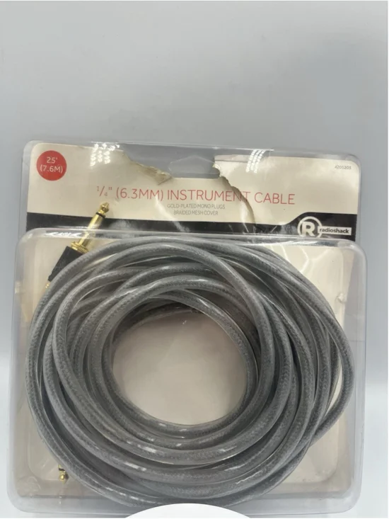 RADIOSHACK 7.6m 25-Ft Instrument Cable 1/4