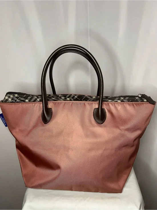 Burberry London blue label nova check pink & brown tote bag