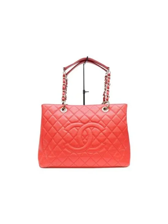 Chanel Red Caviar Silver Grand Shopping Tote GST