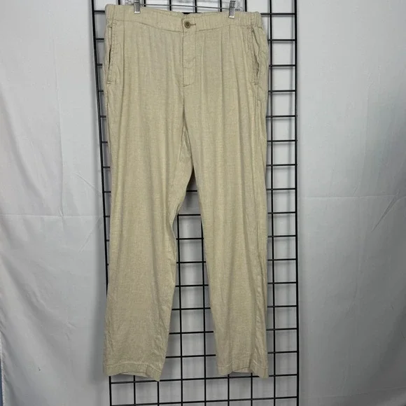Tommy‎ Bahama Linen Blend Casual Pants  Mens XL Beige Resortwear Beach Coastal