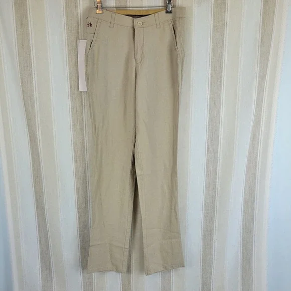 Crimsoune Club‎ Flat Front Smart Fit Basic Tan Khaki Casual Pants Size 32