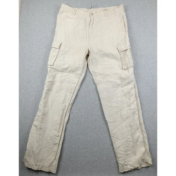 Tommy Bahama Relax Linen Pants Mens Medium Beige Beach Coast Resort Trouser