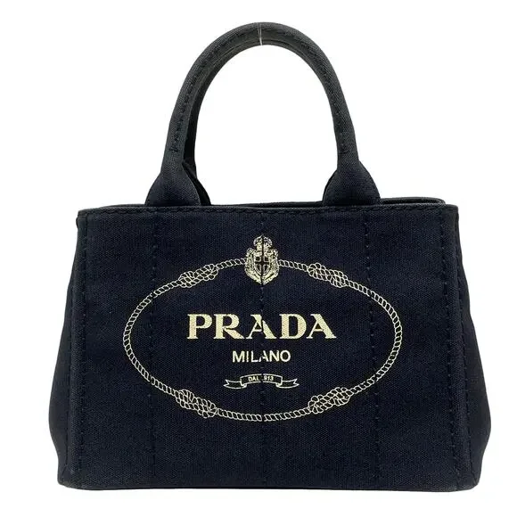 Prada Canapa Tote Bag 1BG439 Navy Cream