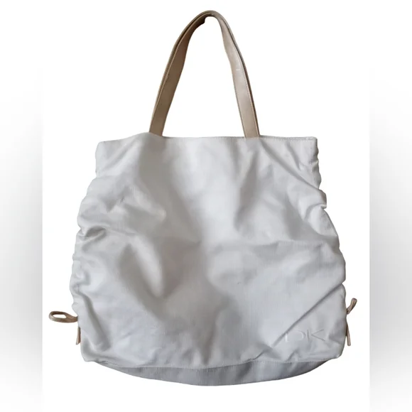 Donna Karan New York Cosmetic Tote Bag Rouche Sides Magnetic Closure