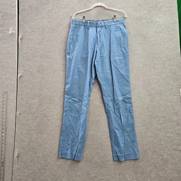J Crew Men Pants 31x32 Blue Chino Bowery Urban‎ Slim Pockets Cotton Mid Rise