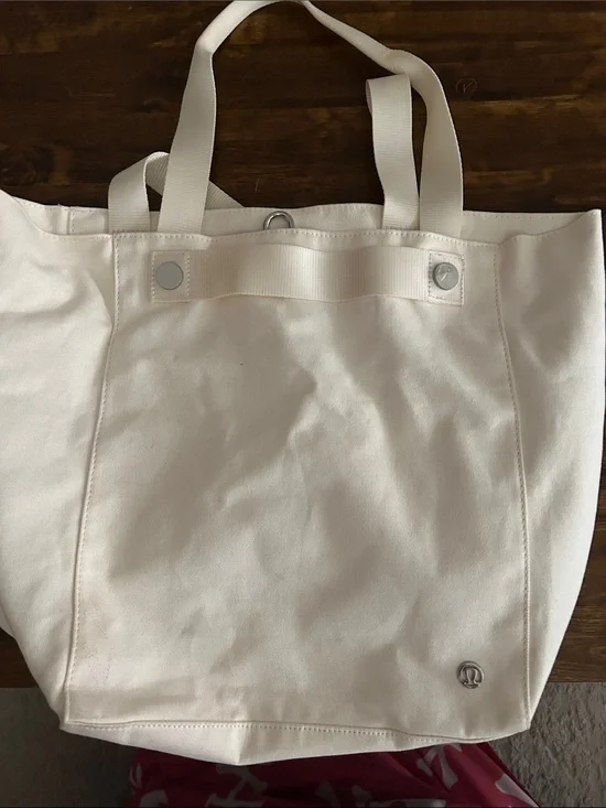 lululemon athletica Cream Canvas Tote